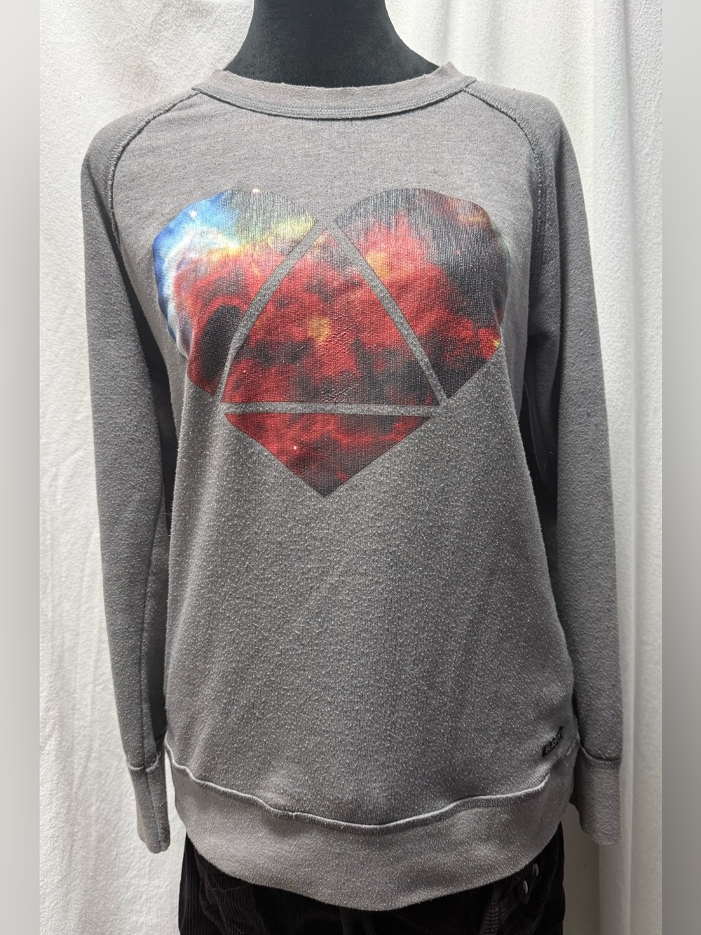 Burton Gray Flaming Heart Crewneck Sweatshirt